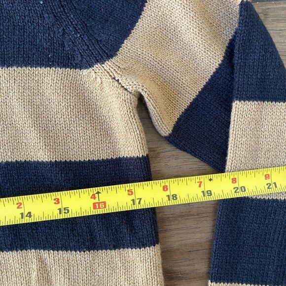 H&M Black Brown Stripe Sweater Women’s Small Cropped Classic Preppy Fall - Picture 6 of 7